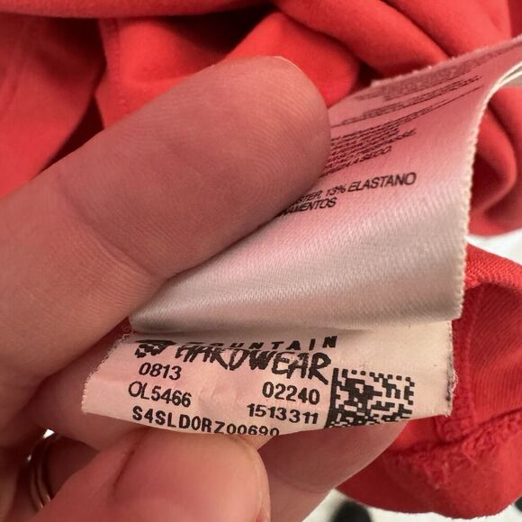 Mountain Hardwear 1/4 Zip Top Womens Large Fitted Red Lightweight Mock Neck Gorp - Picture 5 of 7